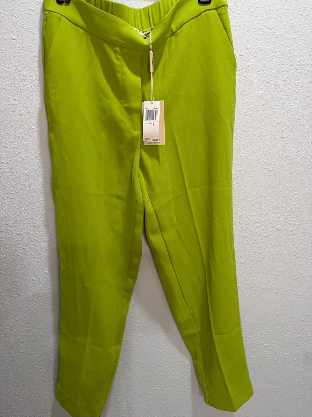 Elie Tahari Bright Lime Straight Leg Pants